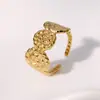 Anillos de Acero Inoxidable de Venta Caliente Europeos y Americanos, Anillos Abiertos de Gama Alta de Nicho, Joyería de Acero de Titanio Ecológico de 18K Que No Se Desvanece