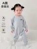 Mameluco para bebé, suave y transpirable, con broches en los hombros, forro engrosado, amigable con la piel y cómodo, protege la barriga, previene los resfriados y es adecuado para usar en otoño e invierno