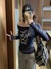 Playera Sexy Estilo Deseo Puro de Manga Larga para Mujer Invierno 2024 Nueva Ajustada Adelgazante con Estampado de Letras Top Básico