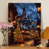 Pintura a óleo digital DIY série paisagens naturais, pintura a óleo colorida preenchida à mão, arte de parede decorativa para alívio do estresse e cura