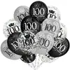 Set de Globos con Confeti Negro Dorado para 16 18 30 40 50 60 Años Combinación Decoración para Fiesta de Cumpleaños de Adultos
