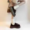 Mocassins Retro com Contas Birkenstock para Mulheres Novo Estilo Cadarço Solado Grosso Aumento de Altura Mocassins Birkenstock Fonte Atacadista