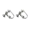 Pendientes envío invisible diy tornillo de cabeza plana clip para oreja accesorios chapado en cobre con anillo de suspensión clip para oreja sin convertidor para agujero de oreja