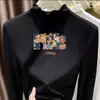 Nueva Capa Interior Cálida de Otoño e Invierno, Top de Moda de Manga Larga para Niñas, Forro Polar, Volantes, Cuello Semialto, Ropa para Niños