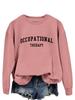Terapia ocupacional Amazon suéter de moda transfronterizo para mujer primavera y verano Nuevo top holgado con letras