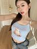 Impresso Tube top cueca feminina puro desejo estilo roupa interna anti-exposição base de verão alça respirável copo fixo envolto no peito mulheres