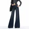 Foto Real Calça Jeans Flare Feminina Outono 2026 Novo Estilo Emagrecedora Justa Retrô Cintura Alta Bonita Elástica Pantalona