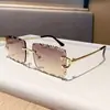 Kajia Nuevas Gafas de Sol Transfronterizas Montura de Metal Patrón Dentado Lente Montura Cuadrada Sin Montura para Hombres y Mujeres Gafas Planas