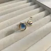 Aretes de Piedra Ojo de Gato Multicolor, Modernos y Elegantes, Aretes de Botón de Lujo Ligero, Aretes de Clip en Forma de Espiral para Mosquitos para Orejas No Perforadas, Incrustados con Elegante Diseño para Viajeros