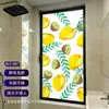 Filtro de pegatina electrostática de vidrio esmerilado para privacidad anti-miradas indiscretas de restaurante con diseño de fruta limón kiwi