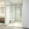 Venta Directa de Cabinas de Ducha Dobles Deslizables de Línea Recta con Separación Seca y Húmeda, Mamparas de Baño, Puertas Correderas de Cristal Templado para Baños de Hotel