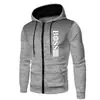 Sudadera con capucha casual estampada para hombre otoño e invierno con forro polar con capucha y cremallera sudadera con capucha en stock