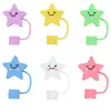 Tapa de silicona para popote de estrella de cinco puntas transfronteriza simple a prueba de polvo 10 mm adecuada para accesorios de vaso con popote reutilizable