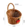 Cesta Tecida Nórdica Cozinha Cesta de Armazenamento de Gengibre e Alho Cesta Vintage de Parede Cesta Pequena Portátil para Flores Cesta Suspensa para Utensílios de Cozinha