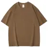 Camiseta de Algodón Peinado con Hombros Caídos, Estilo Unisex Simple, Color Sólido Manga Corta, Venta al por Mayor 260g 16 Unidades