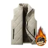 Chaleco 2566 [M-5XL]] Chaleco Grueso de Invierno con Bloqueo de Temperatura, Acolchado de Diamante con Felpa Gruesa, Cuello Alto, Resistente al Frío