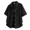 Camisa versátil de manga corta para hombre con jacquard estilo Hong Kong, top holgado de moda, cuello de solapa estilo ins, versión coreana, camisa casual y sofisticada