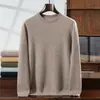 Suéter de punto casual versátil de primera calidad listo para usar para otoño e invierno, nuevo, de cachemira para hombre, cuello redondo, manga larga, holgado, corte slim, transfronterizo