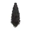 Peluca de coleta rizada y ondulada de lana con borde natural sin costuras y clip de garra para mujer, peluca realista esponjosa y de estilo relajado
