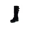 Botas finas com salto médio-alto, projetadas para fazer as pernas parecerem mais longas e finas, adequadas para mulheres baixinhas, versáteis para uso casual e formal, botas de cano alto para outono e inverno com efeito de alongamento das pernas