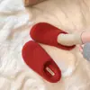 Chinelos fechados peludos confortáveis de fundo plano estilo francês para mulheres, outono vintage ao ar livre versáteis de pelúcia com forro de pelúcia