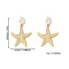 Colar e Brincos Estilo Férias Boêmia Moda Transfronteiriça Pingente de Estrela-do-Mar, Acessórios de Pérola Exquisitos e Modernos Incrustados com Diamantes