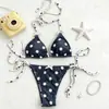 2026 Nuevo Traje de Baño de Dos Piezas con Cordones Estilo Europeo y Americano, Bikini Sexy, Ropa de Baño para Aguas Termales y Playa, Bikini de Celebridad de Internet