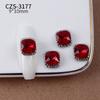 Joyería para uñas gotas de agua cuadrado grueso amor diamante rojo aleación diamante para uñas joyería pequeña accesorios de decoración de uñas al por mayor