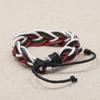 Fabricantes fornecem nova joia europeia e americana pulseira simples de couro trançado ajustável por puxador pulseira de couro de vaca para casal