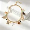 Conjunto de Pulseras de Cadena Dorada con Tema de Halloween Colgantes de Calabaza Fantasma Araña Accesorios de Moda Transfronterizos para Festivales
