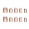 Uñas Prefabricadas Hechas a Mano, Simples y Suaves, Ojo de Gato Francés de Taro, Moda Europea y Americana, Estilo Ins, Uñas Removibles Portátiles, 30 Piezas