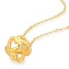 Colgante de lazo de amor chapado en oro y latón para dama, venta al por mayor, joyería de boda de oro de imitación galvanizado, colgante de mantras de seis palabras