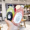 Copo de Chá com Leite e Suco para Jejum Leve Garrafa de Suco de Plástico para Pet Garrafa para Levar Garrafa de Cold Brew Garrafa de Gota d'Água Garrafa de Plástico com Canudo