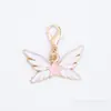 Pingente de gota de óleo de desenho animado rosa, pingente de liga em tom rosa, acessórios DIY, chaveiro decorativo, acessórios atacado