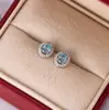 Pendientes de Plata de Ley S925 Incrustados con Zirconio Azul Marino Brillante en Forma de Huevo de Paloma Ovalado para Mujer Lujo Accesible Alta Moda Elegantes Exquisitos Pendientes