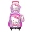 Nueva Lindo Carrito Escolar para Estudiantes de Primaria Grados 3~6 Set de Tres Piezas de Dibujos Animados Mochila Escolar de Dos Ruedas Seis Ruedas para Niños Lista para la Venta