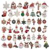 Venta Caliente Transfronteriza Mixto 50 Navidad Goteo de Aceite Papá Noel Muñeco de Nieve Árbol Colgante Colgante Accesorios para Joyería DIY