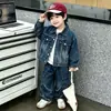 Traje de Mezclilla para Niños de Primavera y Otoño, Estilo Coreano, Conjunto Elegante y Casual de Dos Piezas para Niños, Ropa para Bebés para Exportación