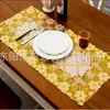 Mantel Individual de Encaje de Imitación de PVC Estampado en Oro, Posavasos, Mantel de 40*84cm, Venta Directa de Fábrica, Gran Cantidad, Excelente Precio
