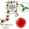 Flor Artificial 9 Cabezas Enredadera de Rosas Flor de Seda Enredadera Tubo de Aire Acondicionado Arco de Boda Decoración Flor Enredadera de Rosas