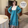 Pijama de Algodón Cloud para Mujer al por Mayor con Almohadilla en el Pecho, Dulce de Manga Larga Tallas Grandes, Ropa de Casa para Primavera y Otoño 110kg Celebridad de Internet