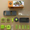Cortador de Verduras Multifuncional, Rebanador de Verduras de Uso Múltiple, Herramienta para Cortar en Cubos, Rallar y Rallar para Pepinos