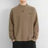 Sudadera para Hombre Primavera y Otoño Estilo Americano Cuello Redondo Holgada Pullover de Moda Casual Manga Larga Camiseta Base para Hombre