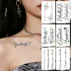 Hermosas Calcomanías de Tatuaje de Hierbas Inglesas para Mujeres, Impermeables, de Larga Duración, Gama Alta, Jugo, Sencillas, Inspiradoras, Estilo Europeo y Americano, No Reflectantes