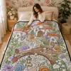 Manta de Franela con Graffiti Floral de Bosque de Hongos Modelo Nuevo 2026 Manta Cubre Sofá para Siesta en la Oficina en Todas las Estaciones