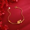 Brazalete Nicho de Alto Nivel Estilo Zhou Familiar Rosa Atardecer Chapado en Oro Brazalete Romántico de Rosas para Mujer