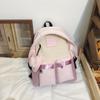 Nueva Bolsa de Hombro Portátil de Estilo Estudiantil de Gran Capacidad Estilo Coreano Estilo Bosque Personalidad Versátil Color Sólido Mochila Moderna