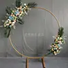 Novos Adereços de Casamento Anel de Ferro Forjado Fundo de Casamento Arco Redondo Decoração de Festa Estrutura Redonda de Ferro Haste Única para Balão Novo Produto
