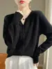 Suéter cárdigan para mujer, estilo nuevo, popular este año, chaqueta de principios de primavera, chaqueta corta de punto negro