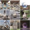 Escultura creativa grande de acero inoxidable Luna Espejo escultura nocturna luminosa decoración atracciones residenciales adornos de decoración